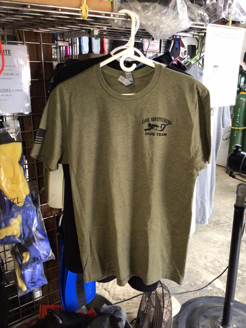 Cave Adventurers OD Green Military Appreciation Line Arrow T-shirt