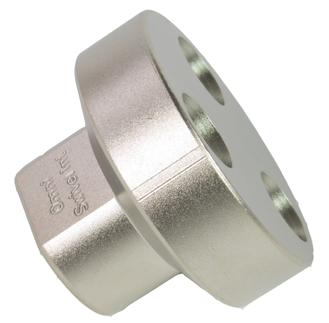 Omniswivel Y-block 9/16-18" Female to 3/8-24" Female (3-way)